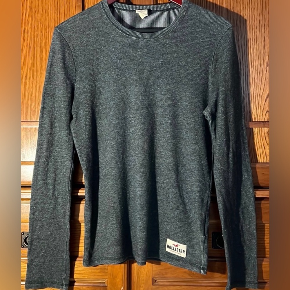 Y2K Hollister Thermal Waffle Crewneck Knit Classic Layering VTG Preppy Skater
